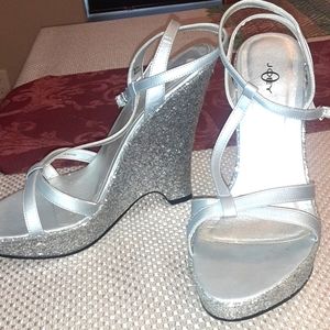 Sparkling silver shoes